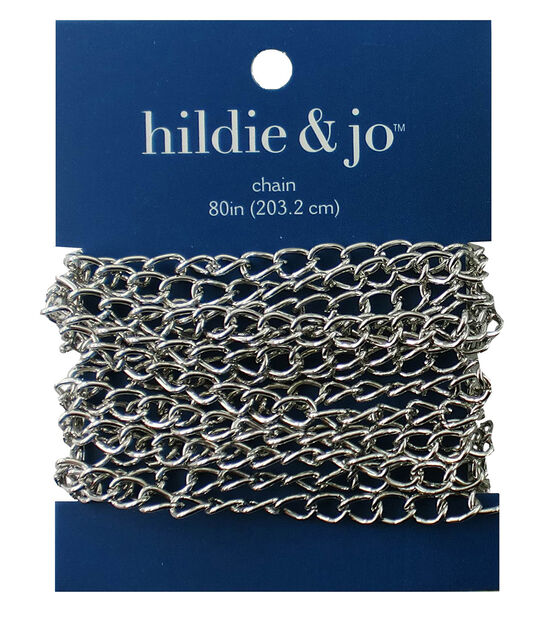 80" Silver Wide Curb Metal Chain by hildie & jo