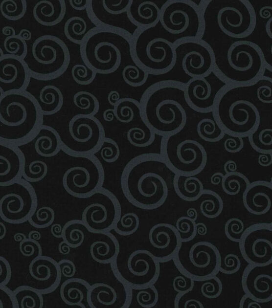 Scroll on Black Quilt Cotton Fabric by Keepsake Calico