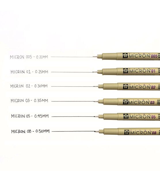 Pigma Micron Pen Set 6PK Black, , hi-res, image 2