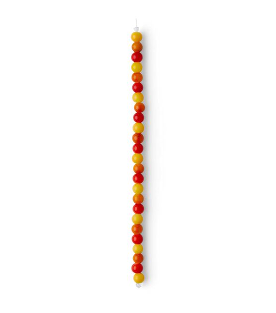 7" x 8mm Orange Round Glass Strung Beads by hildie & jo, , hi-res, image 2
