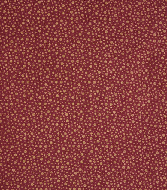 Gold Dots on Burgundy Quilt Metallic Cotton Fabric by Keepsake Calico, , hi-res, image 2