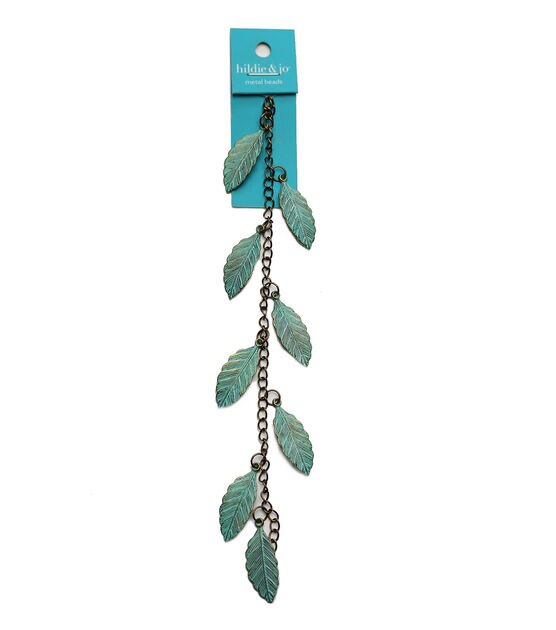 7" Patina Leaf Metal Strung Beads by hildie & jo
