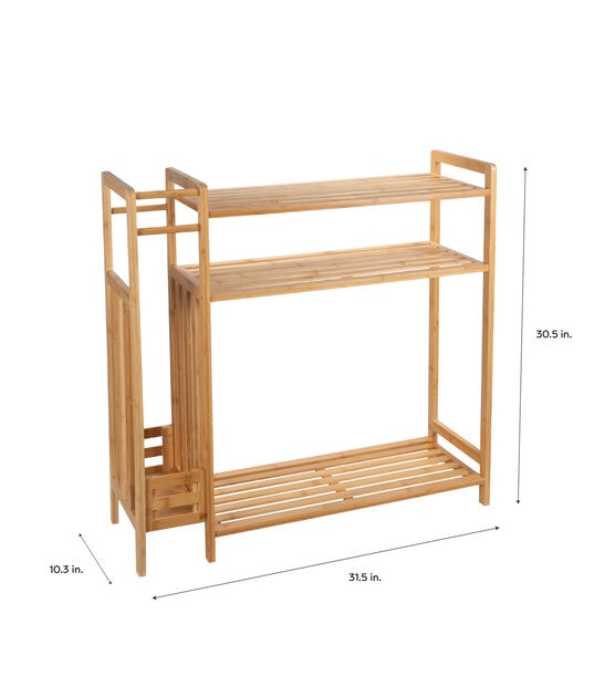 Organize It All 31.5" Bamboo Shoe Rack With Umbrella Stand, , hi-res, image 4