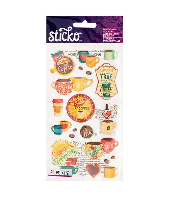 Sticko Dimensional Stickers Coffee Lattes