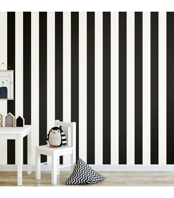RoomMates Wallpaper Black Awning Stripe, , hi-res, image 3