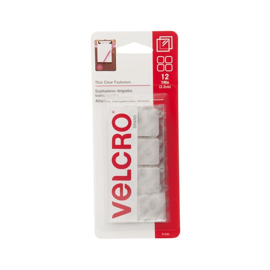 VELCRO Brand Sticky Back Squares 7/8" 12 Pkg Clear