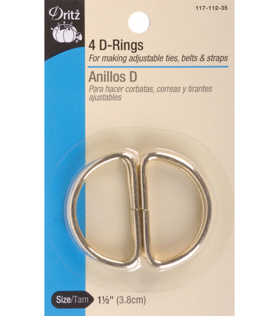 Dritz 1-1/2" D-Rings, Black, 4 pc, , hi-res, image 1