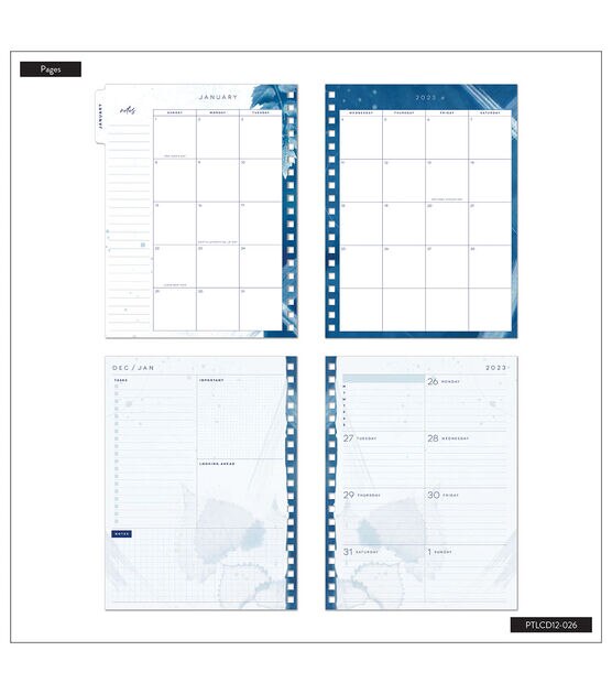 Happy Planner Classic 2023 Cyanotype Dashboard 12 Month Planner, , hi-res, image 4