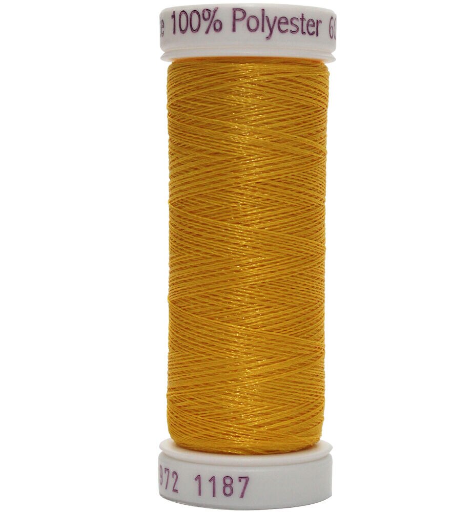 Sulky 440yd Polylite 60wt Thread, 1187 Mimosa Yellow, swatch
