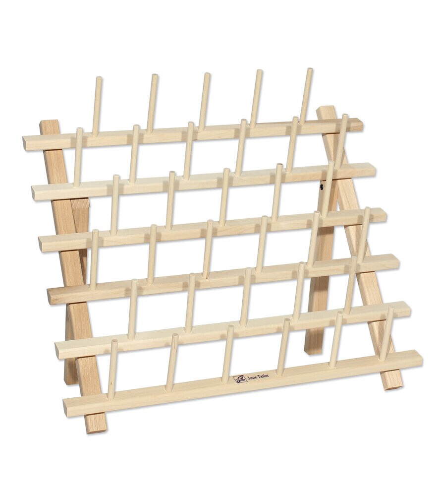 June Tailor 13" Wood 33 Peg Thread Storage Cone Rack, 33 Spool Capacity, swatch