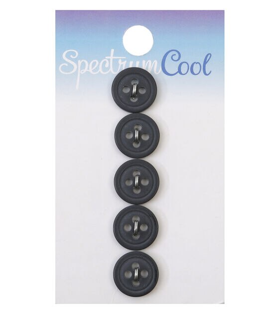 Spectrum Cool 1/2" Navy Round 4 Hole Buttons 5pk