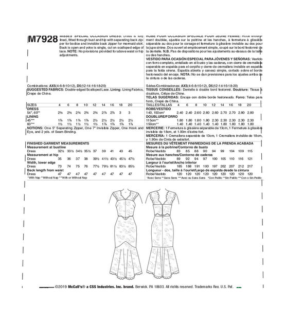 McCall's M7928 Size 4 to 20 Misses Special Occasion Dress Sewing Pattern, , hi-res, image 7