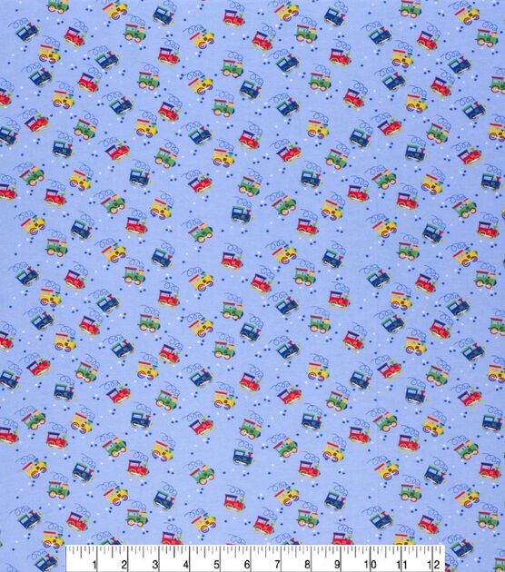 Choo Choo Train Super Snuggle Flannel Fabric, , hi-res, image 2