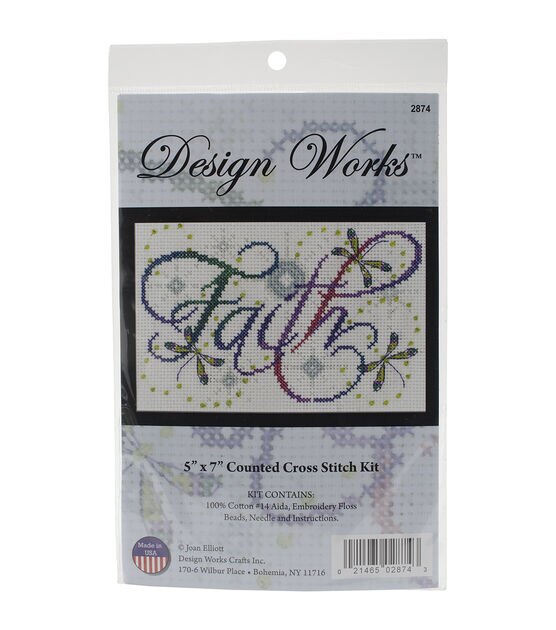 Design Works 7" x 5" Faith Counted Cross Stitch Kit