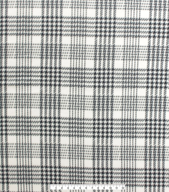 Black White Plaid Blizzard Fleece Fabric, , hi-res, image 2