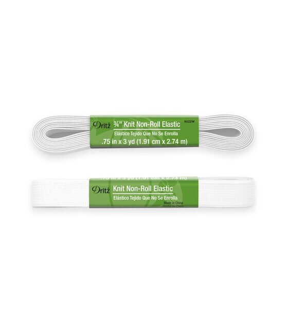 Dritz 3/4" Knit Non-Roll Elastic, White, 3 yd, , hi-res, image 2
