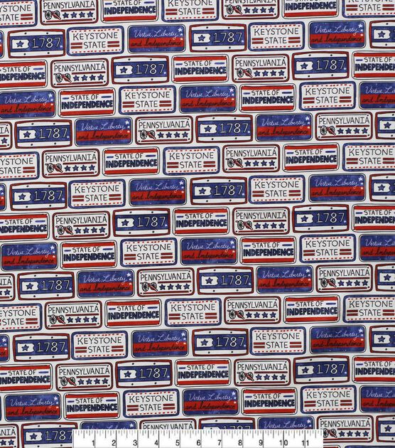 Pennsylvania License Plate State Pride Cotton Fabric, , hi-res, image 2