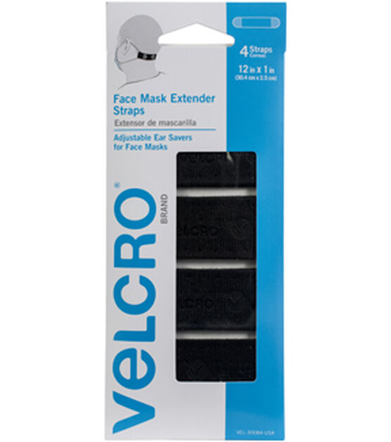 VELCRO Brand Mask Extender 4 Pkg Black