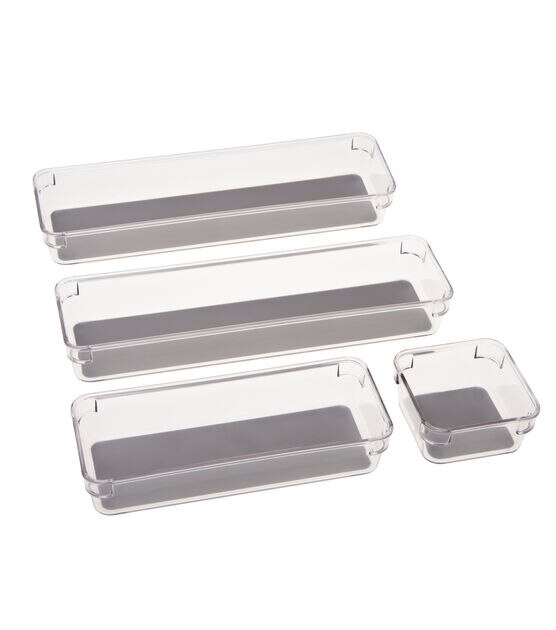 Simplify 4ct Clear Multipurpose Drawer Organizers