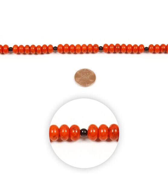 8mm Tangerine Natural Stone Bead Strand by hildie & jo