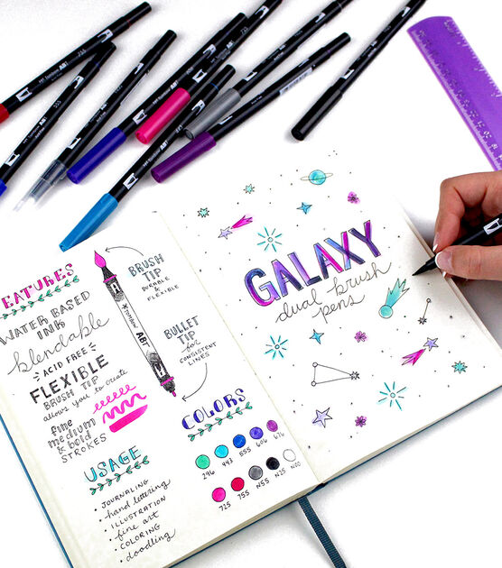 Tombow Dual Brush Markers 10 Pkg Galaxy, , hi-res, image 2