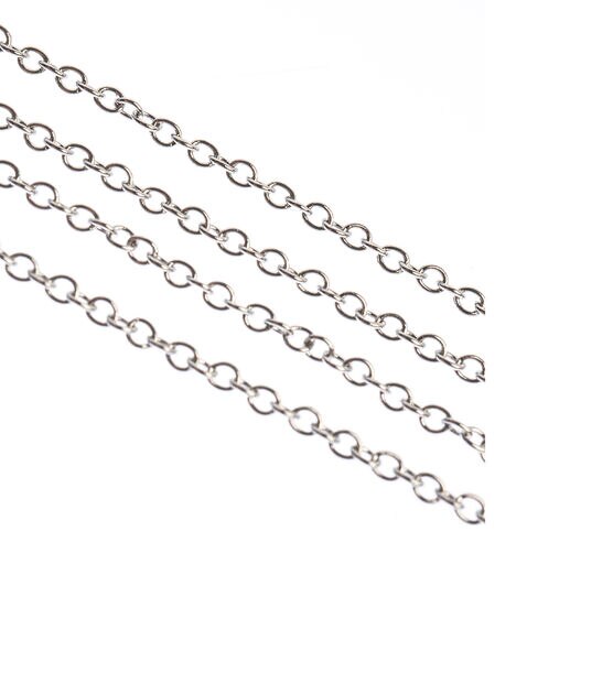John Bead Stainless Steel Rolo Chain 1m w/ 1.5x1.2mm Links