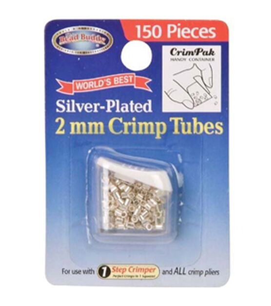 Bead Buddy 150 pk 2 mm Silver Plated Crimp Tubes