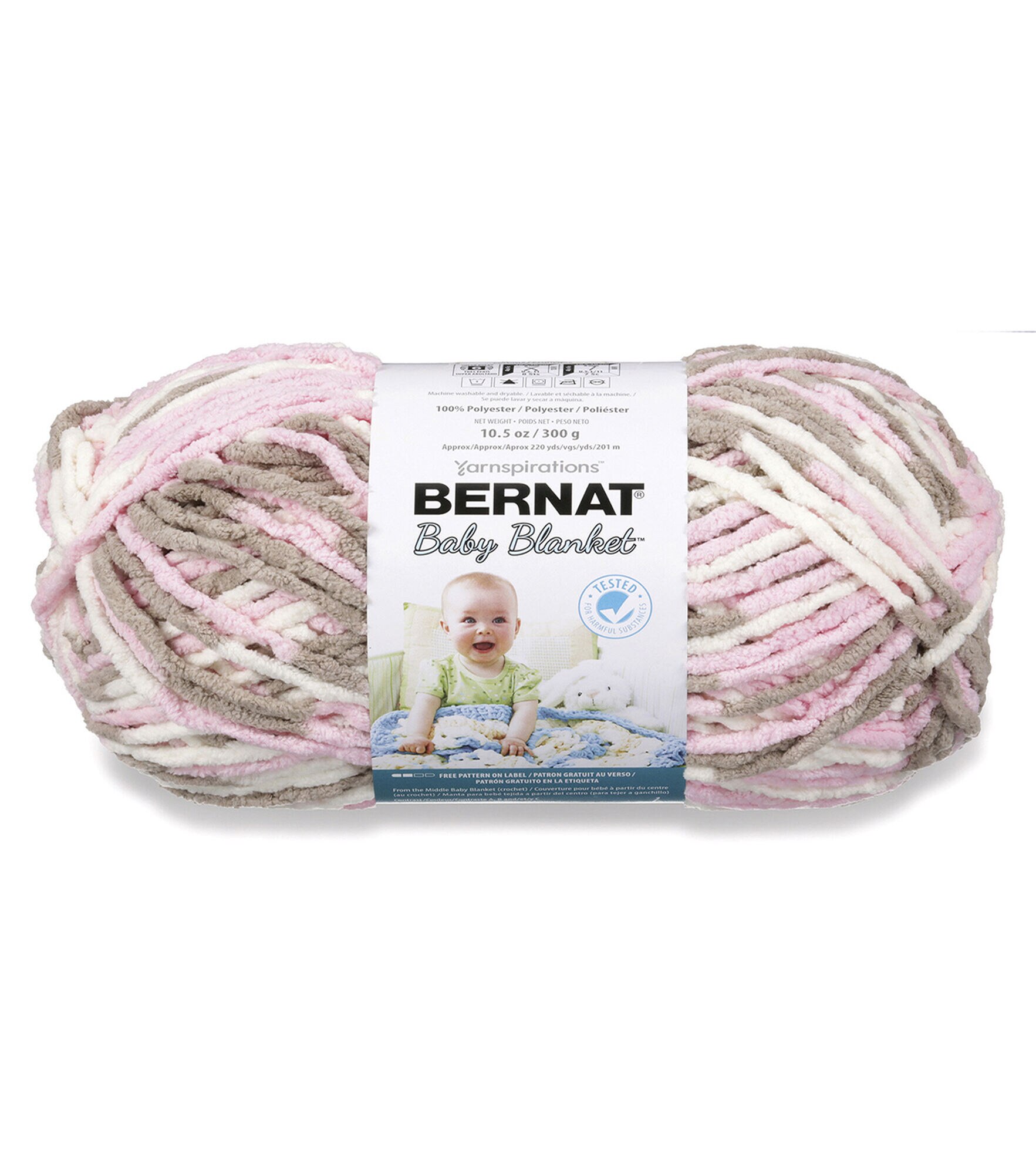 Bernat Baby Blanket 220yds Super Bulky Polyester Variegated Yarn, Little Petunias, hi-res
