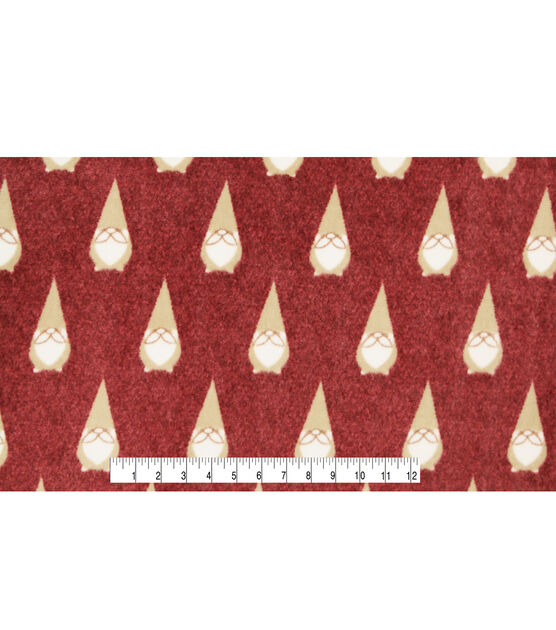 Gnomes on Orange Luxe Fleece Fabric, , hi-res, image 4