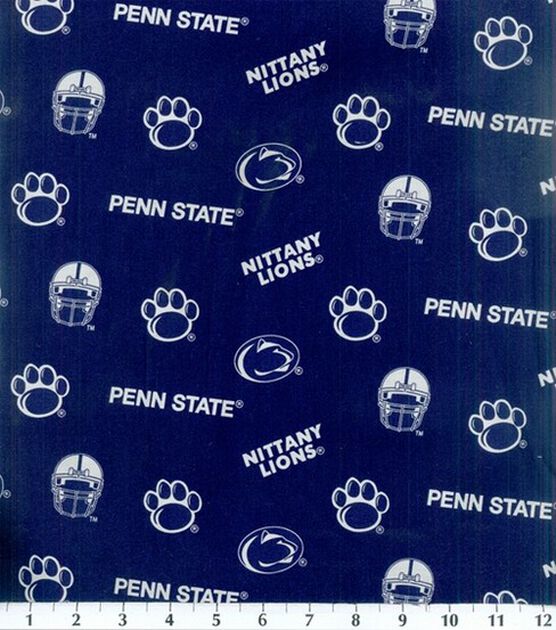 Penn State University Nittany Lions Cotton Fabric All Over