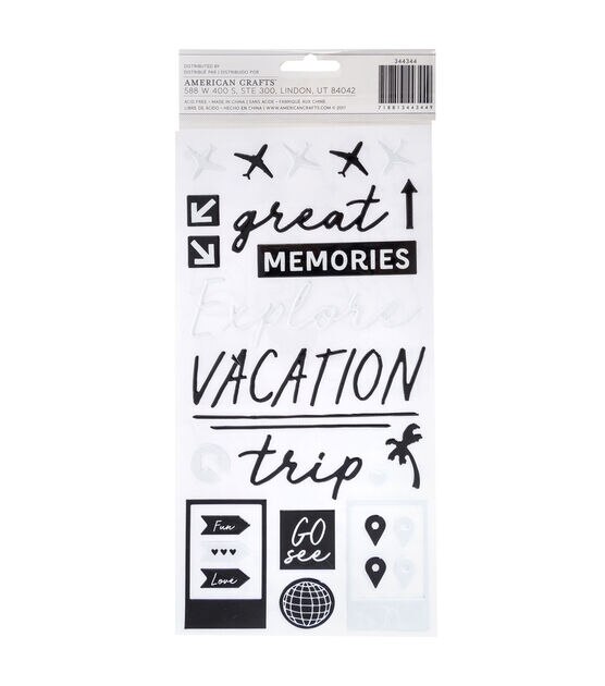 American Crafts Thicker Stickers Travel Words, , hi-res, image 2