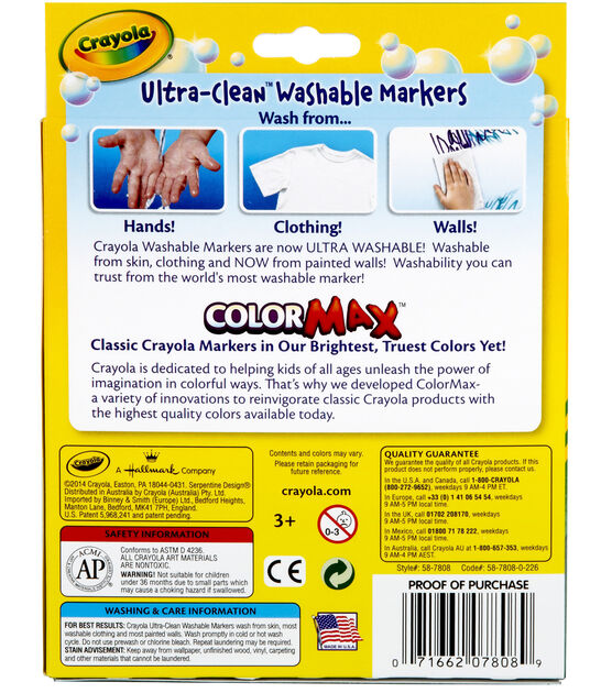 Crayola Washable Broad Line Markers, Classic Colors - 8 Count 