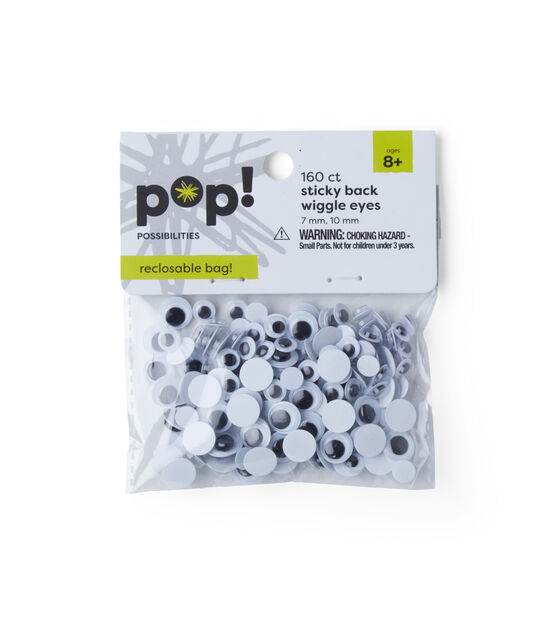 POP! Possibilities Assorted Sticky Back Wiggle Eyes - Black & White