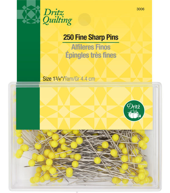 Dritz 1-3/4" Fine Sharp Pins, 250 pc, Yellow
