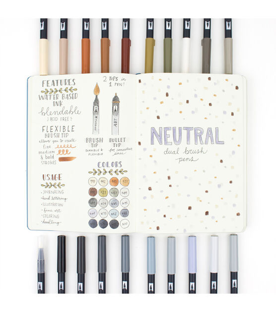 Tombow Dual Brush Pen Neutral Colors Set 20pc, , hi-res, image 7