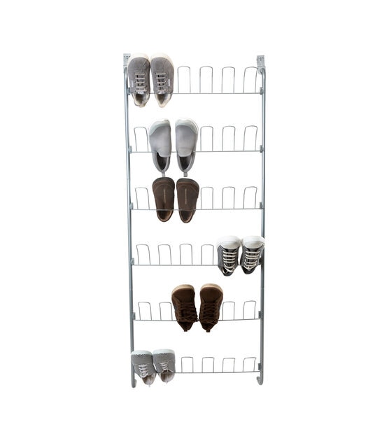 Organize It All 60" Silver 18 Pair Over the Door Shoe Rack, , hi-res, image 2
