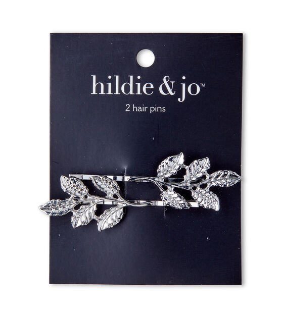 2pk Silver Leaf Hairpins by hildie & jo