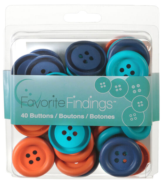 Favorite Findings 1 3/8" Primary Round 4 Hole Buttons 40ct, , hi-res, image 2