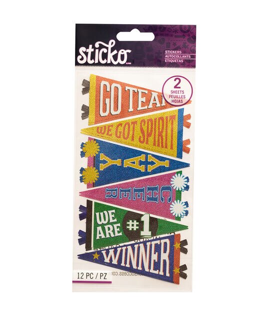 Sticko Trendy School Pennants Flat Stickers