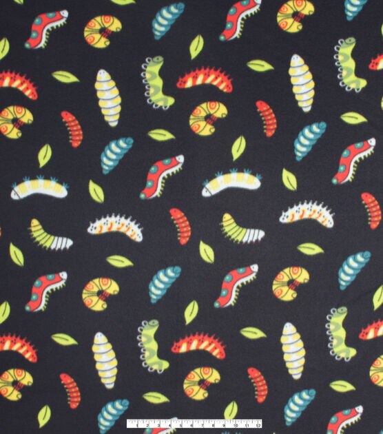 Caterpillars Blizzard Prints Fleece Fabric, , hi-res, image 4