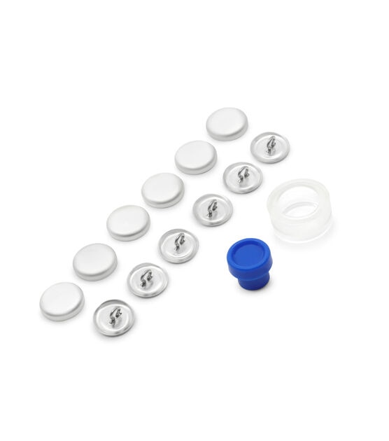 100 Sets Self Cover Button Kit 38mm Metal Aluminum Button with 2 Tools