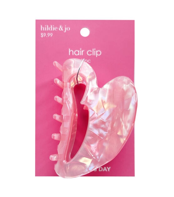 3" Valentine's Day Pink Hair Claw Clip by hildie & jo