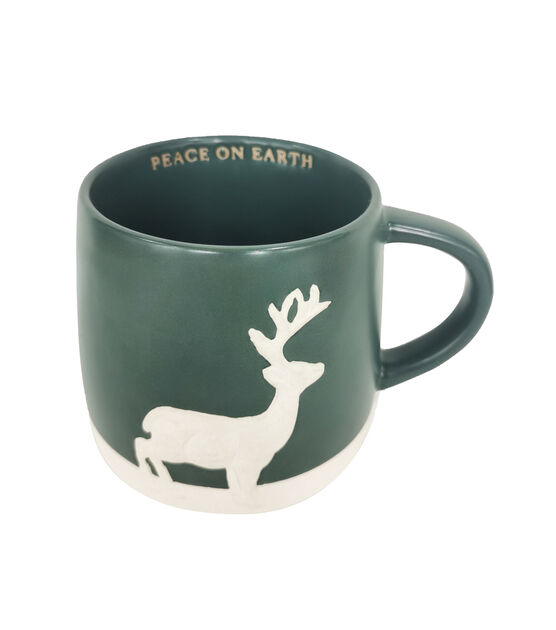 5.5" Christmas Deer on Green Ceramic Mug 16oz by Place & Time