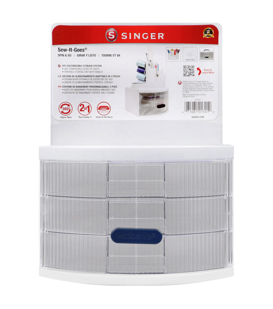 Singer 8.5 x 5.5 White Plastic Sewing Storage Container