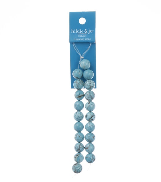 8" Cracked Turquoise Stone Beads 2pk by hildie & jo