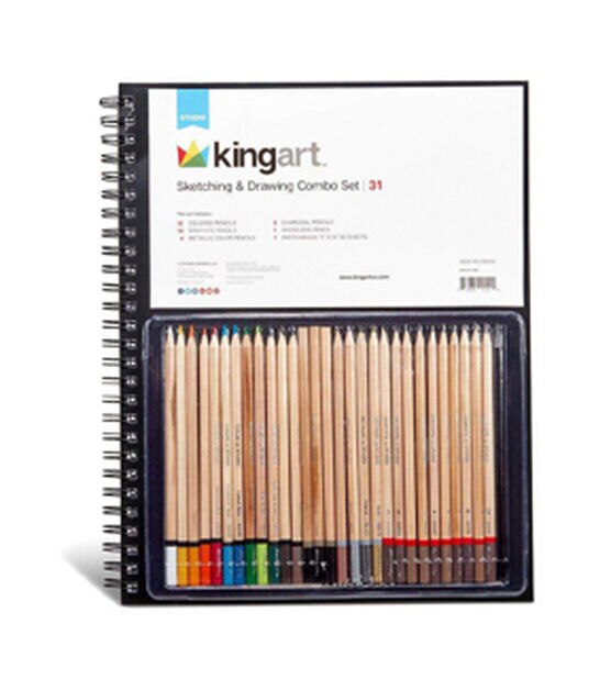 KINGART Sketch Combo Pack with 11x14" Sketchbook & 30 Piece Pencil Set, , hi-res, image 3