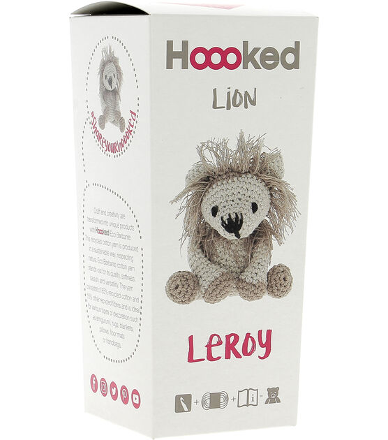 Hoooked Beige & Taupe Lion Leroy Crochet Kit, , hi-res, image 2