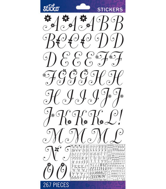 Sticko Black Dorchester Alphabet Sticker Medium