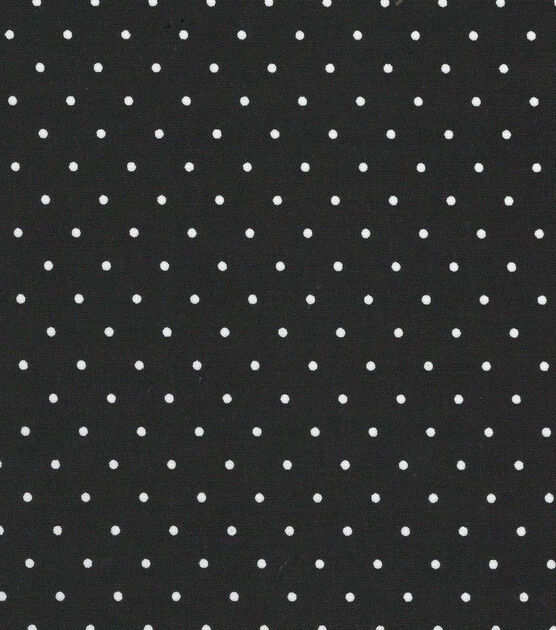 White Dots on Black Quilt Cotton Fabric by Quilter's Showcase