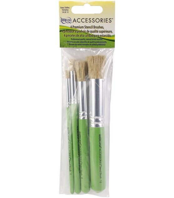 Americana Accessories 4 pk Premium Stencil Brushes, , hi-res, image 2
